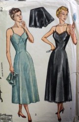 2692 SIMPLICITY  '49 LONG SEAM  STRAPPY  BRA SLIP, TAP PANTIES PATTERN 16 34''B OR 14 32B CHOICE